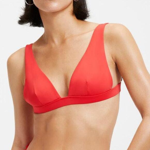 GOOD AMERICAN Bikini Sexy Boost Top Sculpt Good Waist Bright Poppy XS (0) b NWT - Picture 1 of 9